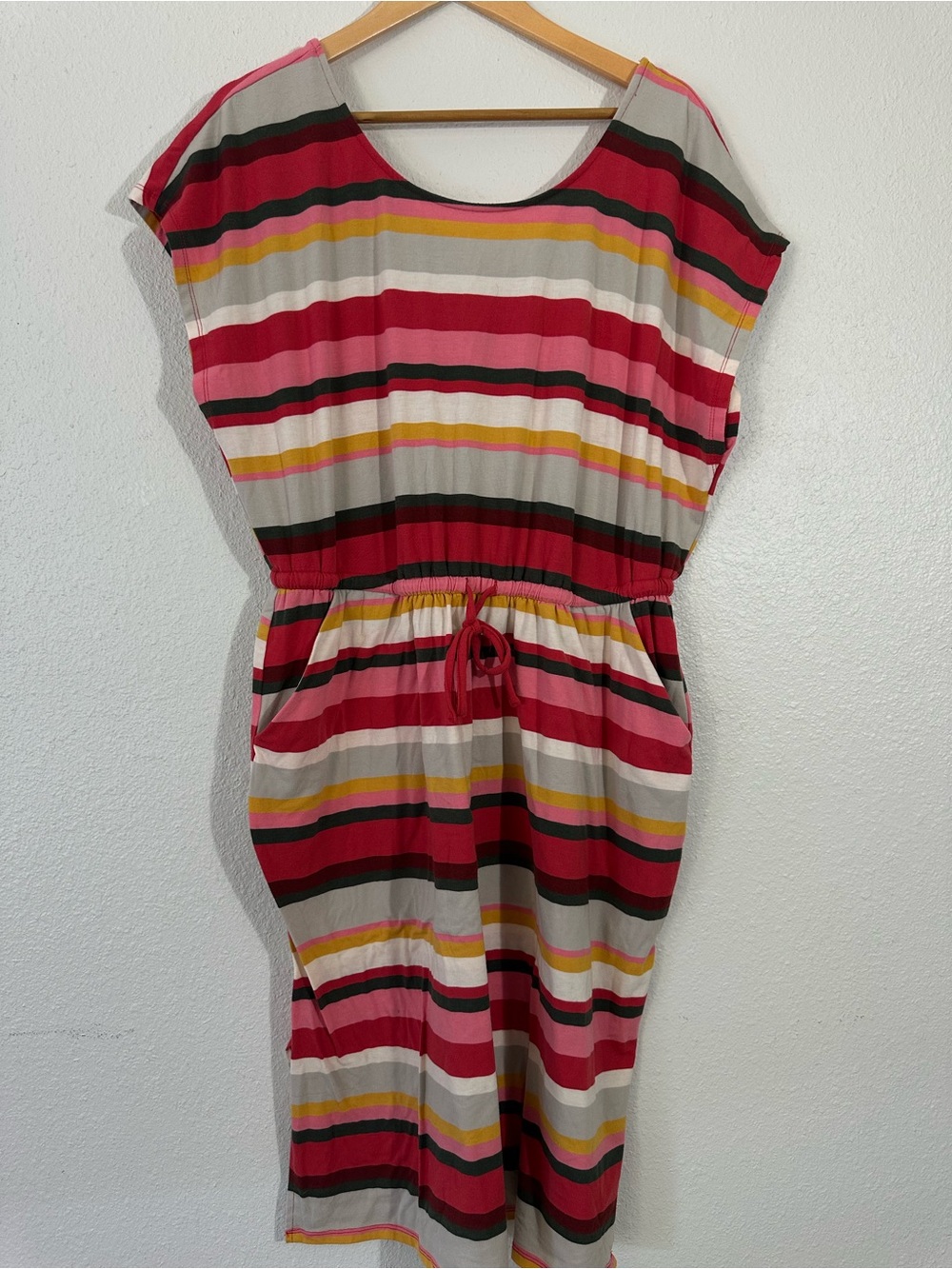 torrid Pink Multi-Stripe Drawstring Midi Dress
